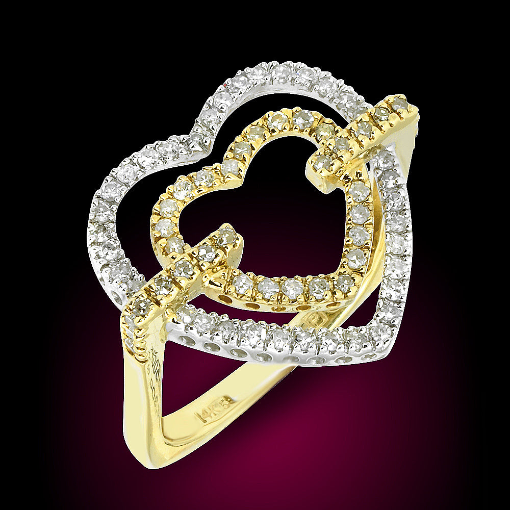 14K Two Tone Ring 0.52Ct Diamonds