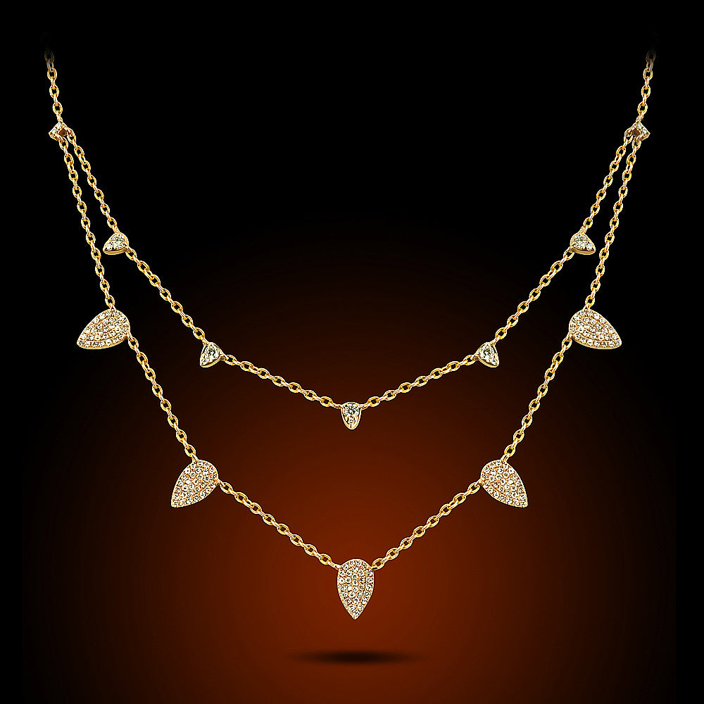14K Rose Gold Necklace Set With 0.50Ct Diamonds