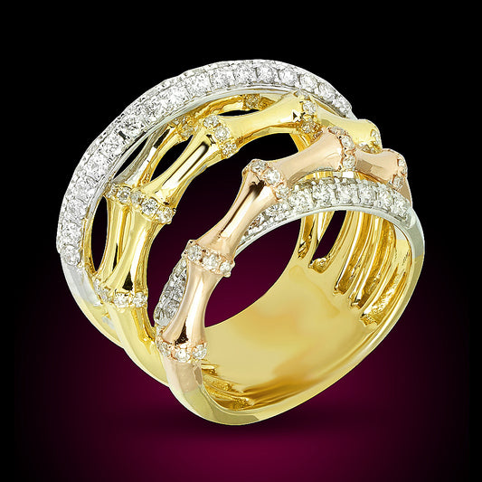 14K Two Tone Ring With 1.42Ct Diamonds