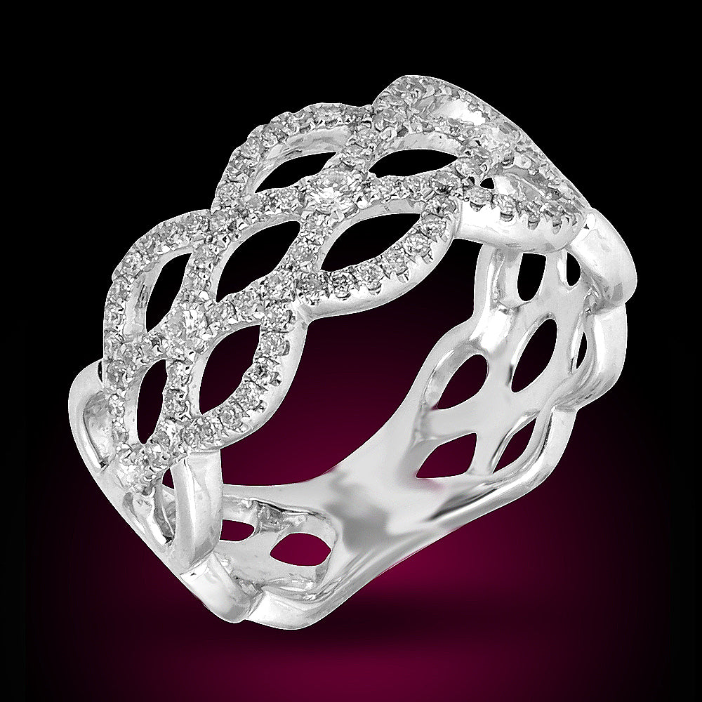 14K White Gold Diamond Band Set With 0.50Ct Diamonds