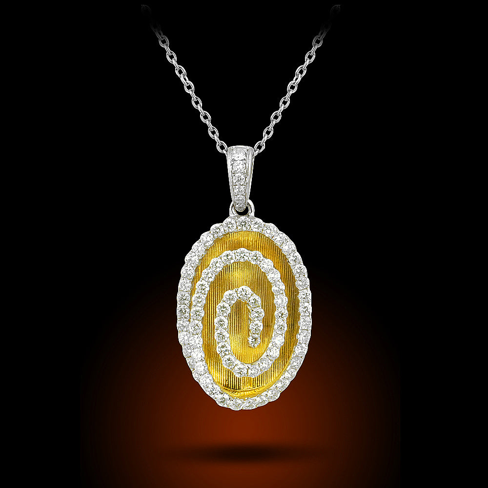 18K Two Tone Diamond Pendant Set With 0.73Ct Diamonds