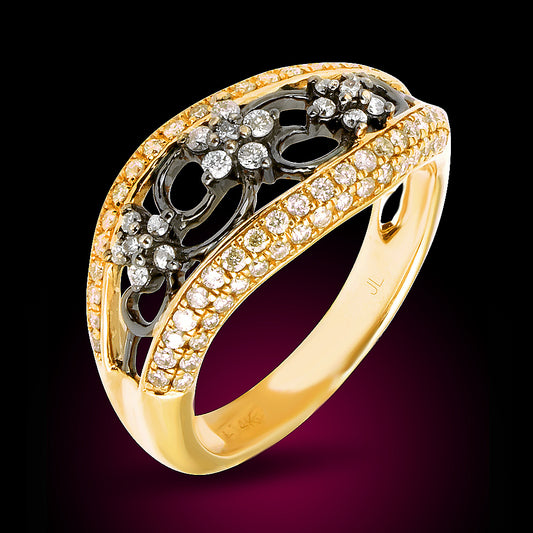 14K Rose Gold Diamond Ring Set With 0.56Ct Diamonds