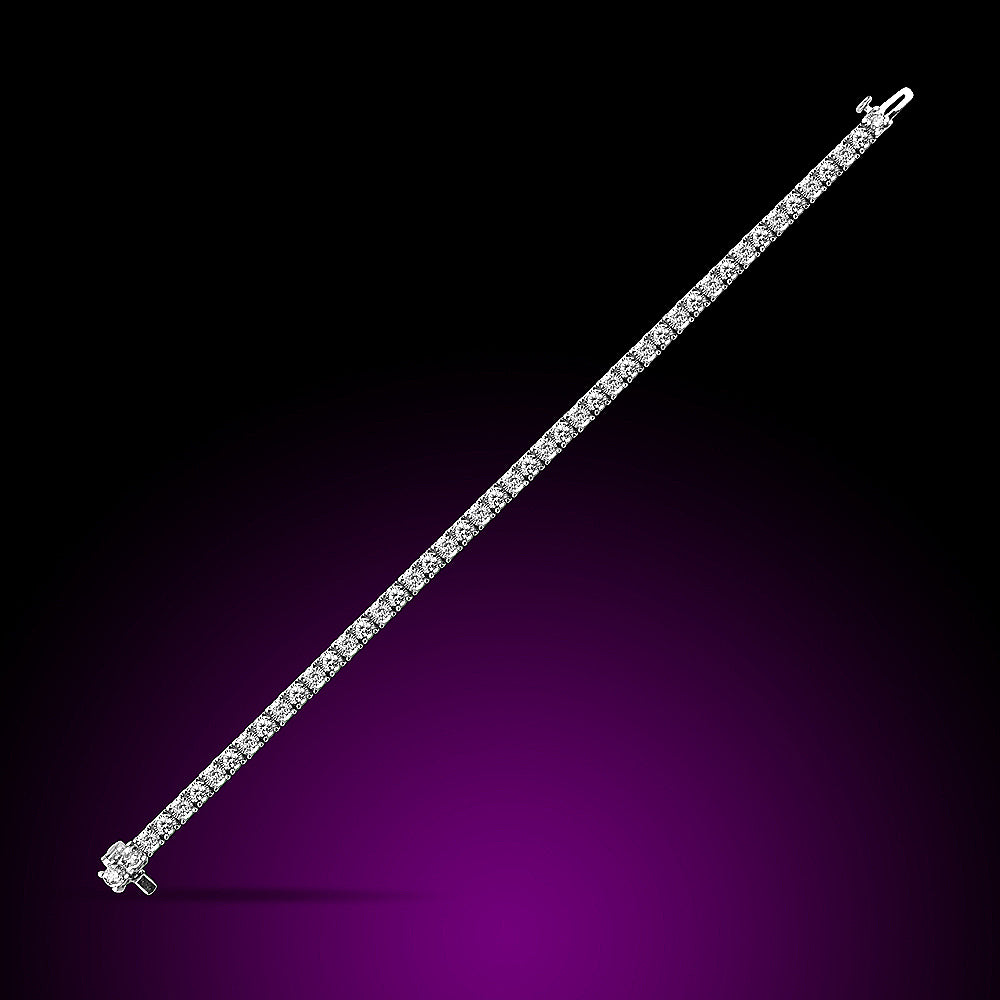 14K White Gold Diamond Tennis Bracelet Set With 4.24Ct Diamonds