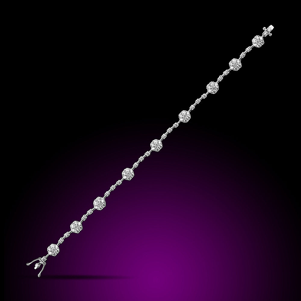 18K White Gold Diamond Bracelet Set With 3.36Ct Diamonds