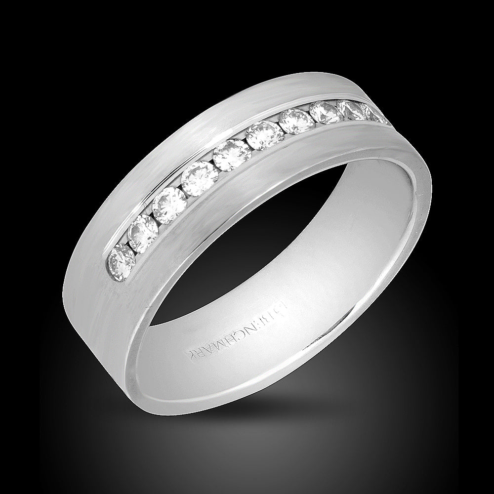 14K White Gold Men Wedding Band Set With 1.00Ct Diamonds