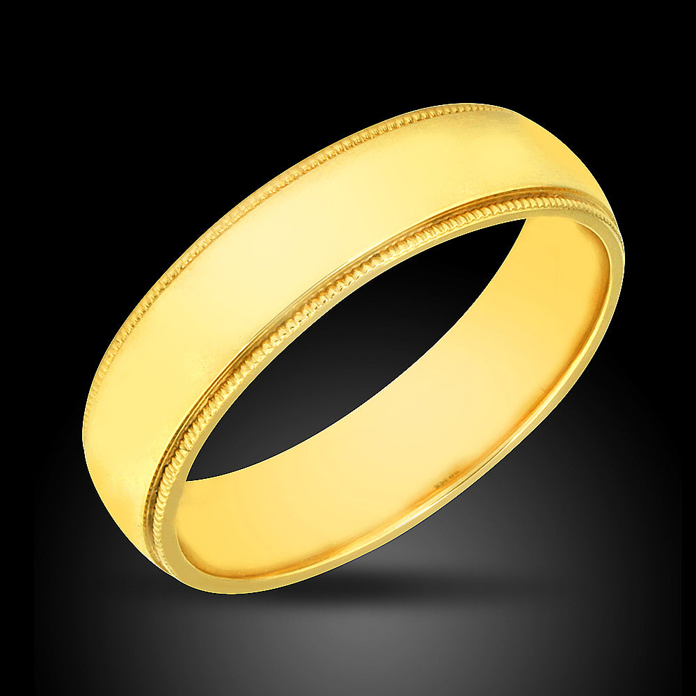 14K Yellow Gold Men Wedding Band
