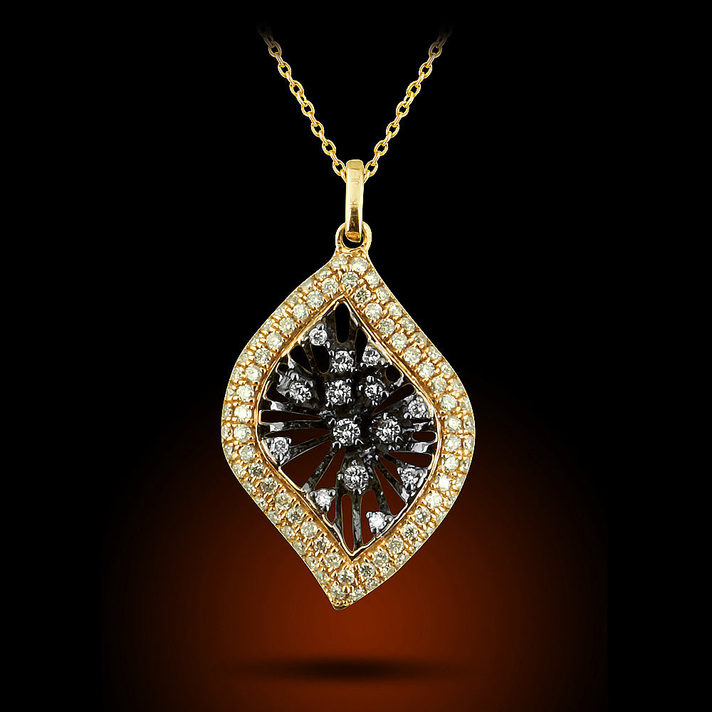 14K Rose Gold Diamond Pendant Set With 0.78Ct Diamonds