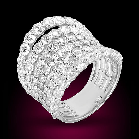 18Ct White Gold Diamond Ring Set With 4.61Ct Diamonds