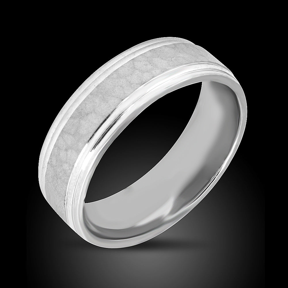 14K White Gold Men’s Wedding Band