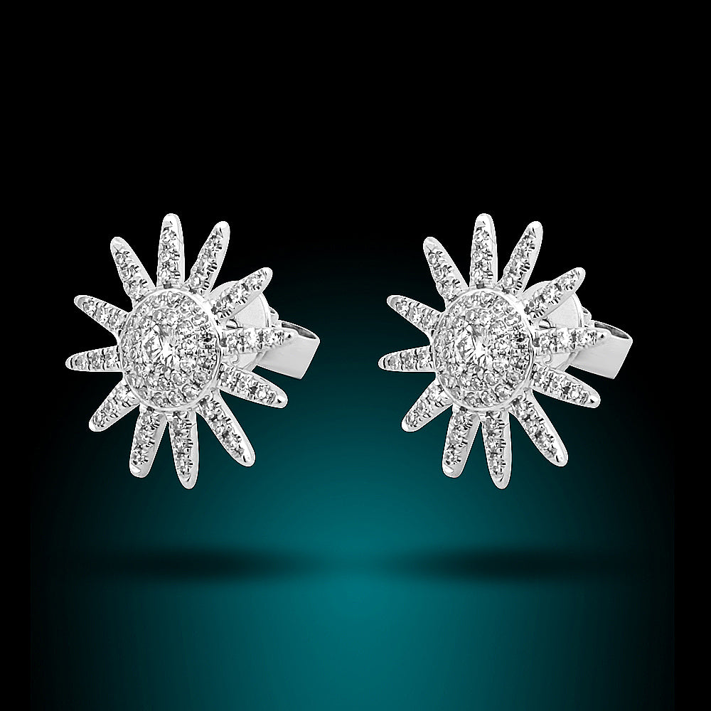 14K White Gold Diamond Earring set With 0.41Ct Diamonds