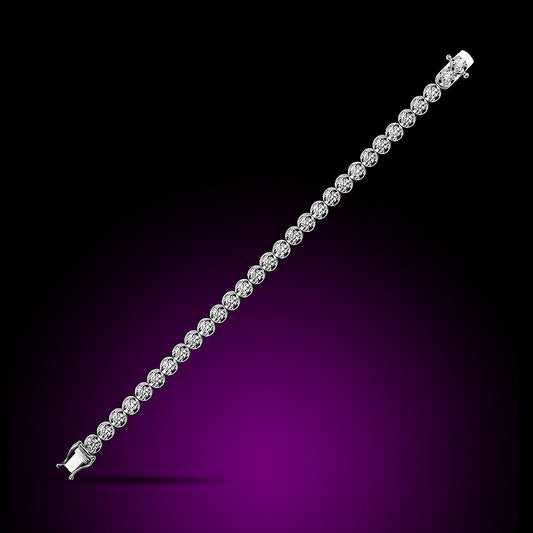 18K White Gold Diamond Tennis Bracelet Set With 6.23Ct Diamonds