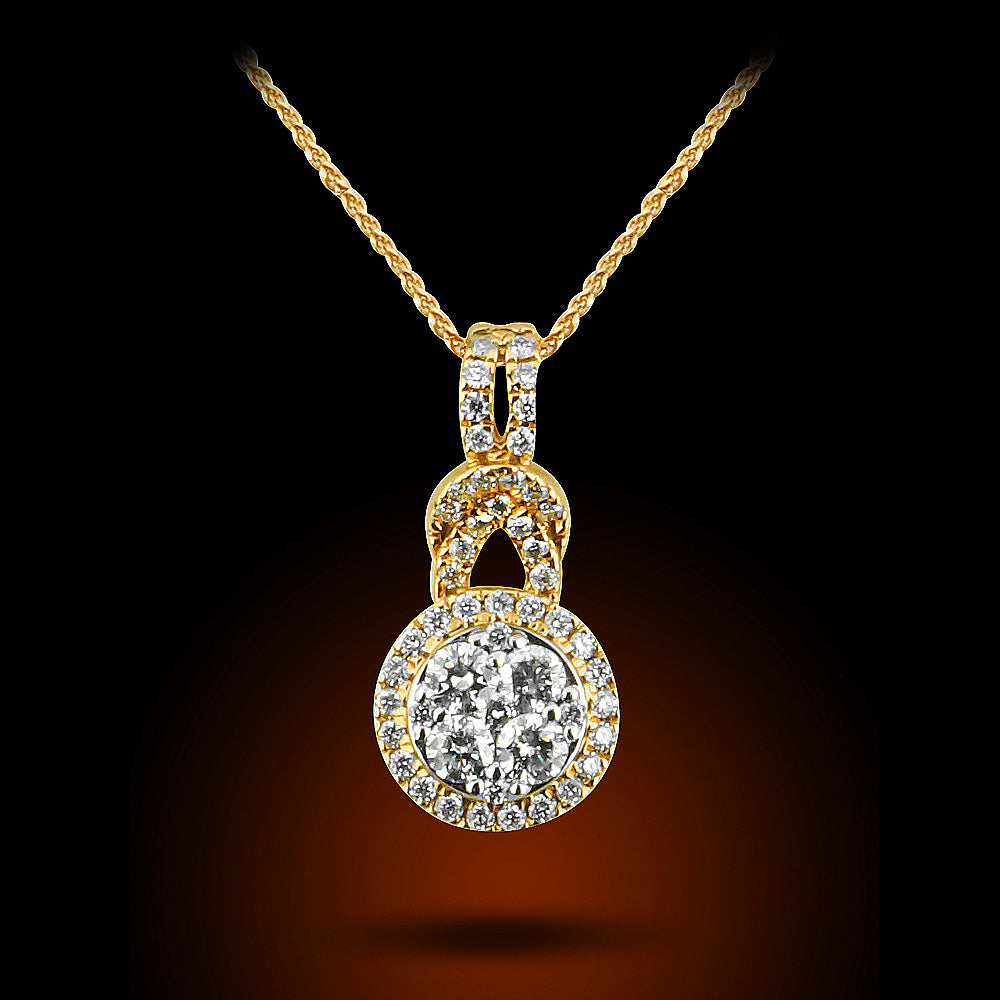 14K Rose Gold Diamond Pendant Set With 0.50Ct Total Weight Diamonds