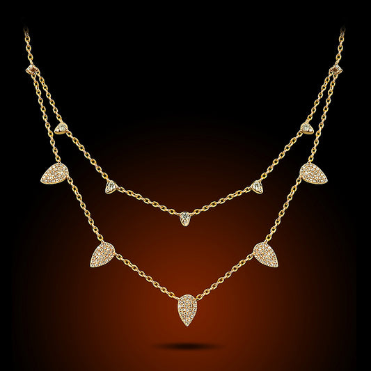 14K Rose Gold Necklace Set With 0.50Ct Diamonds