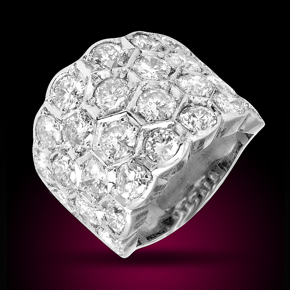 14K White Diamond Ring Set With 8.25Ct