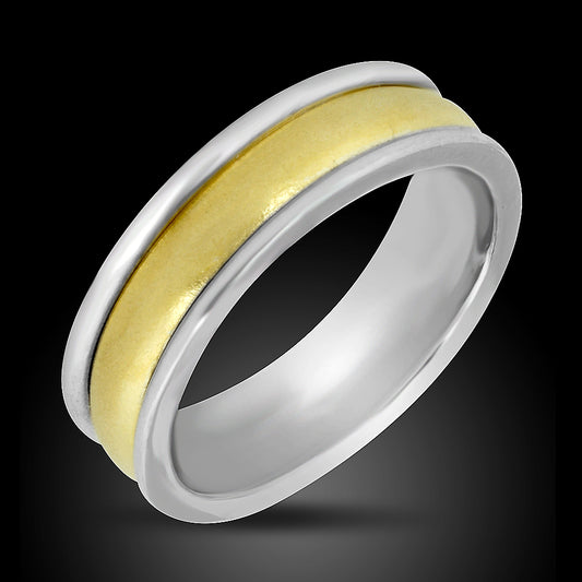 14K Two Tone Gold Men’s Wedding Band