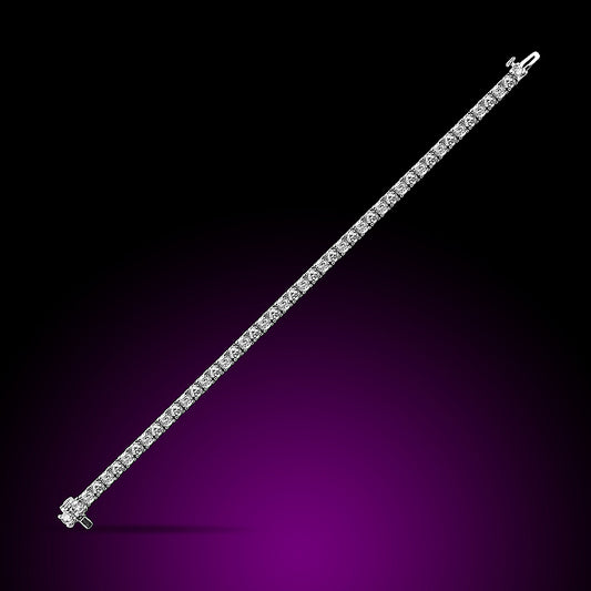 14K White Gold Diamond Tennis Bracelet Set With 4.24Ct Diamonds
