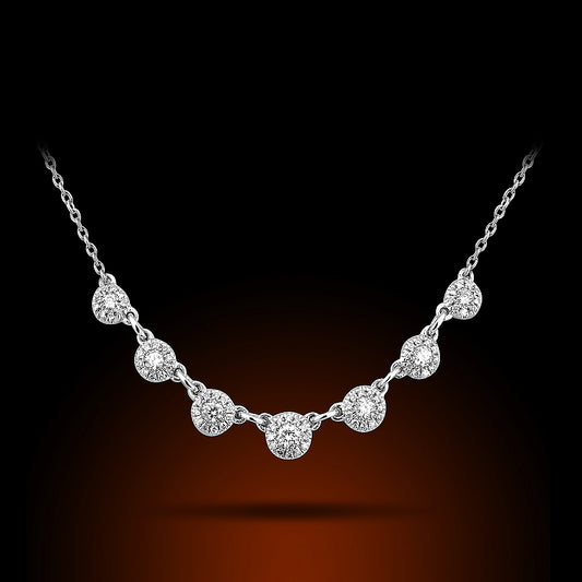 18K White Gold Diamond Necklace Set With 0.30Ct Of Diamond