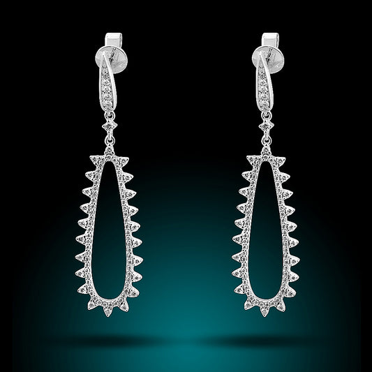 14K White Gold Diamond Earrings Set With 1.16Ct Diamonds