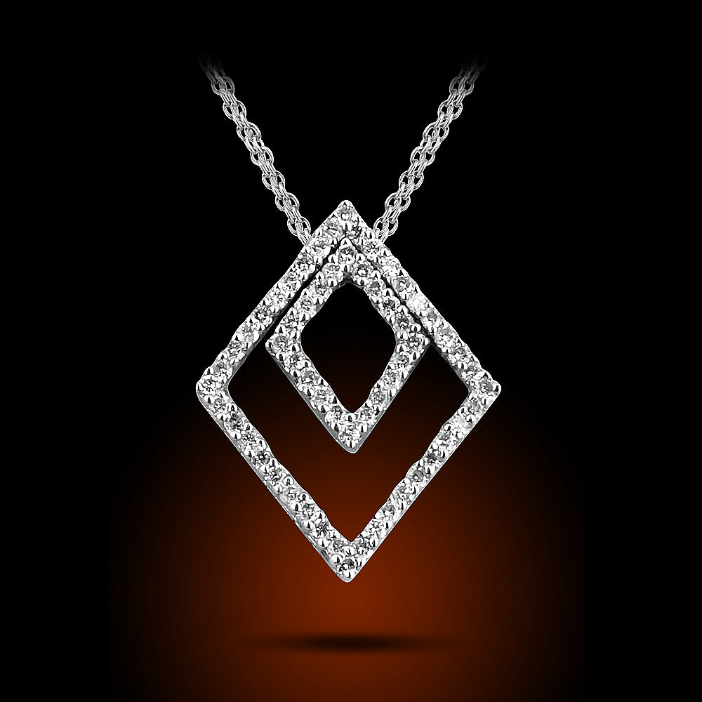 14K White Gold Diamond Pendant Set With 1.25Ct Diamonds