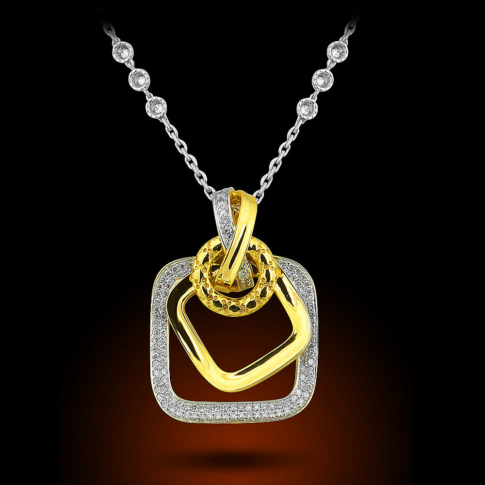 14K Yellow Gold Diamond Pendant Set With 1.07Ct Diamonds