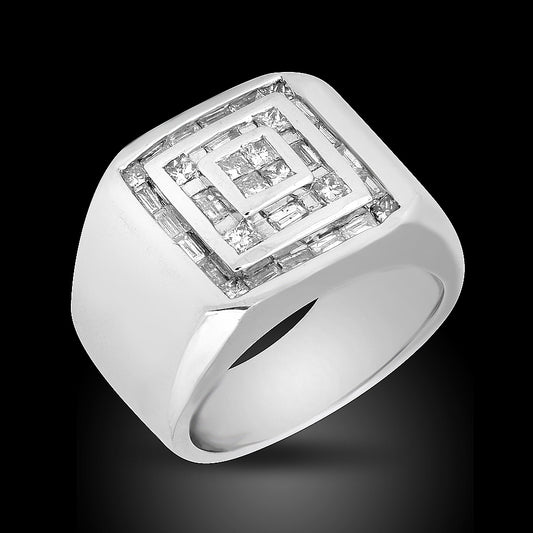 14K White Gold Diamond Ring Set With 1.14Ct Diamonds