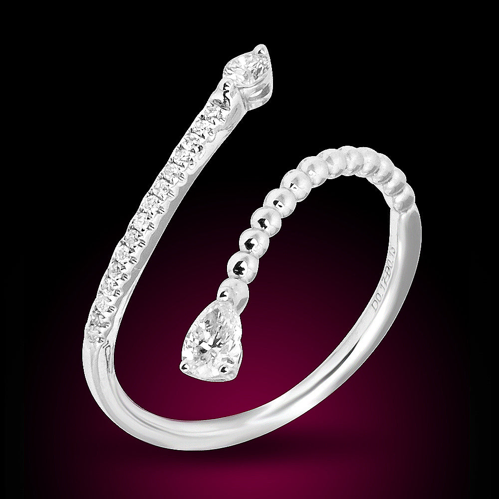 18K White Gold Diamond Ring Set With 0.30Ct Diamonds
