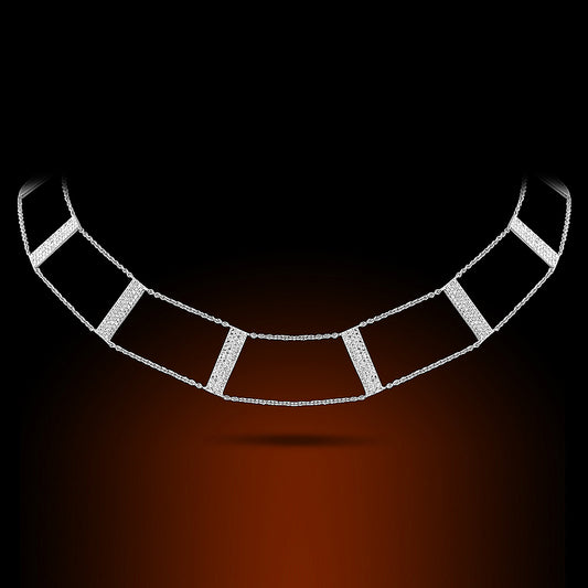 14K White Gold Necklace Set With 0.71Ct Diamonds