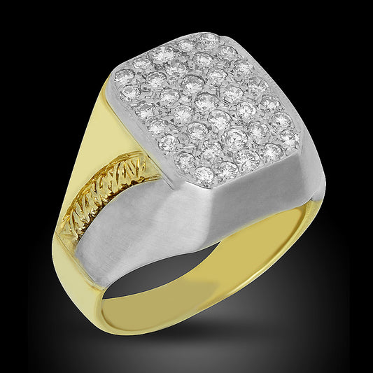 14K Two Tone Men Diamond Ring Set With 1.00Ct Diamonds