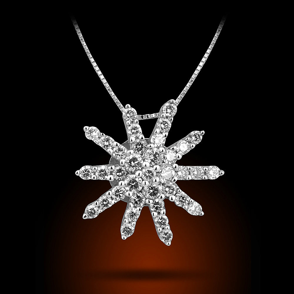 14K Diamond Starburst Pendant Set With 0.50Ct Diamonds