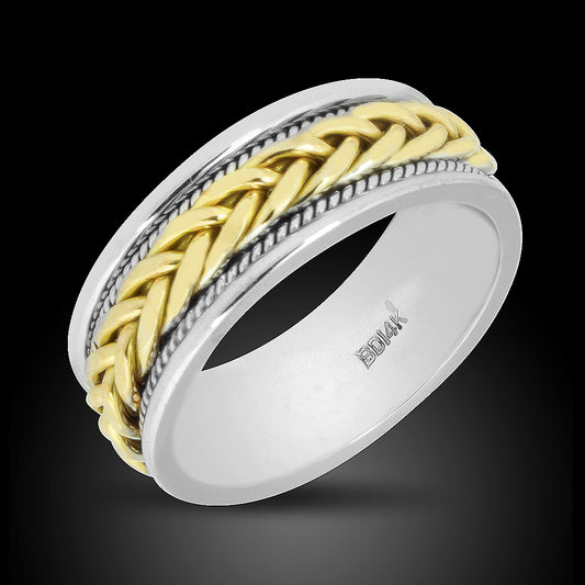 14K Two Tone Men’s Wedding Band