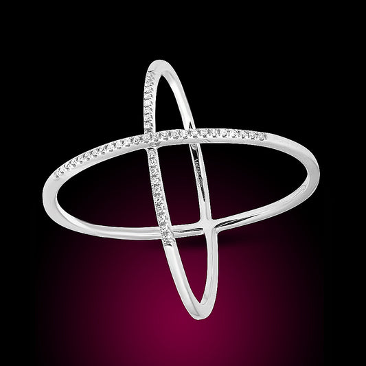 14K White Gold Diamond Ring Set With 0.10Ct Diamonds