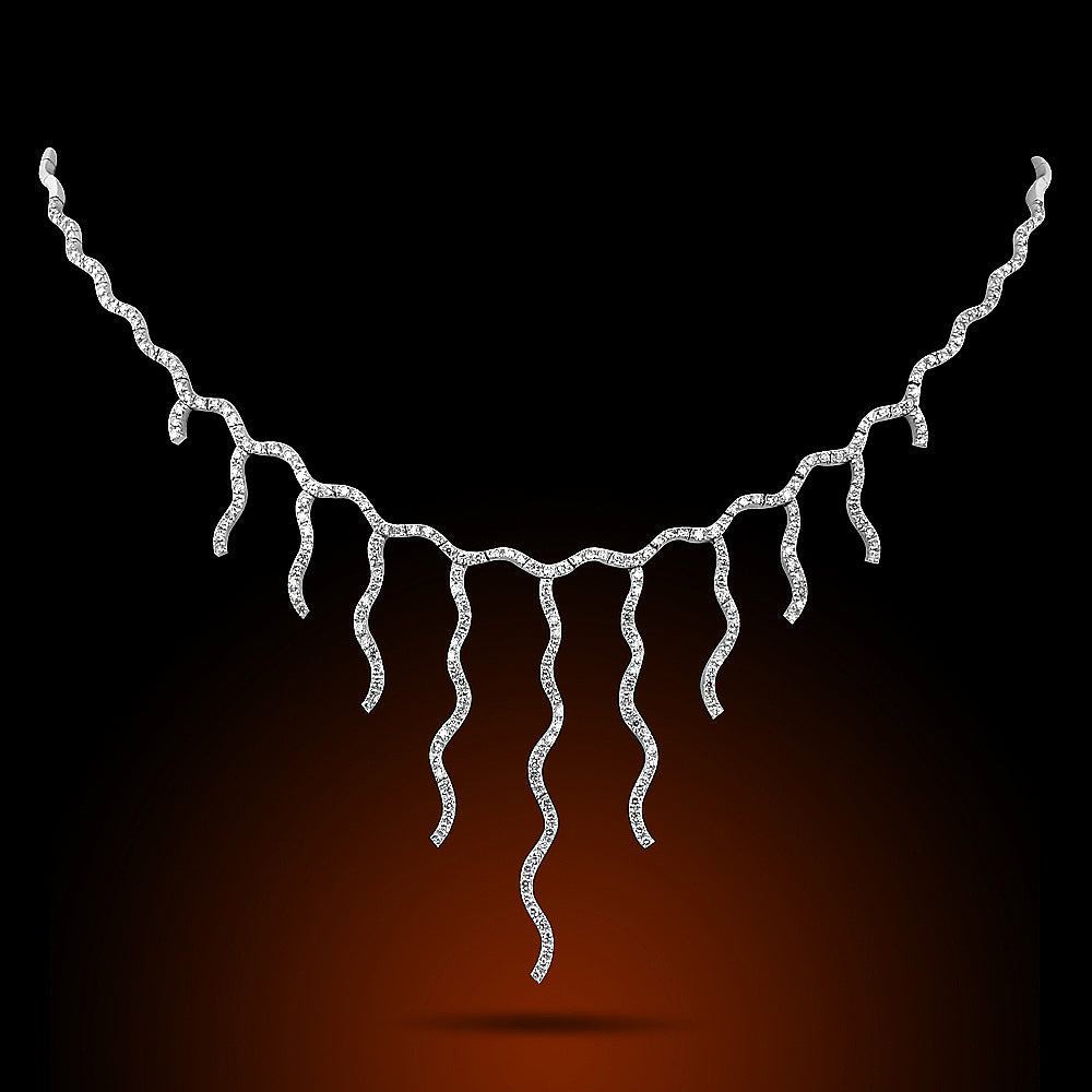 14K White Gold Diamond Necklace Set With 2.25Ct Diamonds