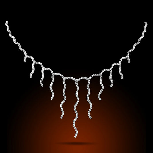 14K White Gold Diamond Necklace Set With 2.25Ct Diamonds