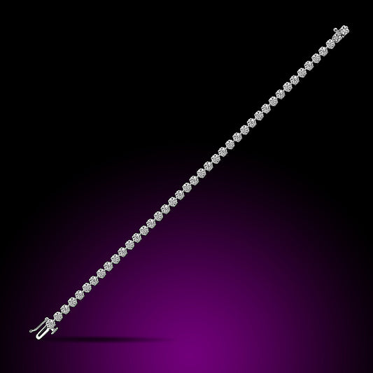 18K White Gold Diamond Bracelet Set With 5.25Ct Diamonds